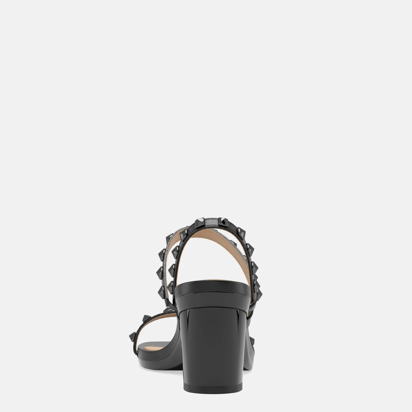 The Slingback Miranda - Coal Leather Stud   Block Heel Kit 3 Coal-FINAL SALE