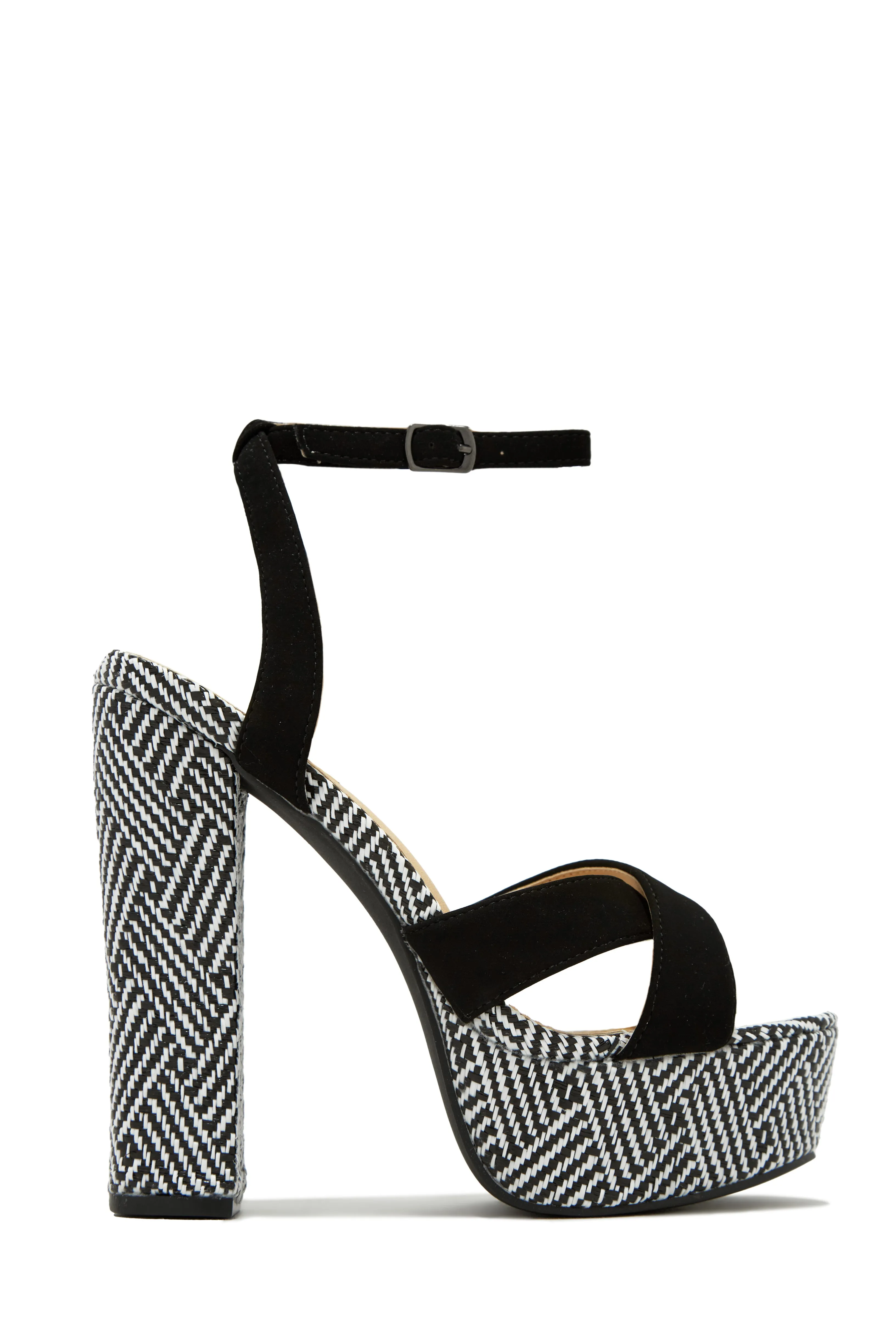 The Tropics Platform Block High Heels - Black