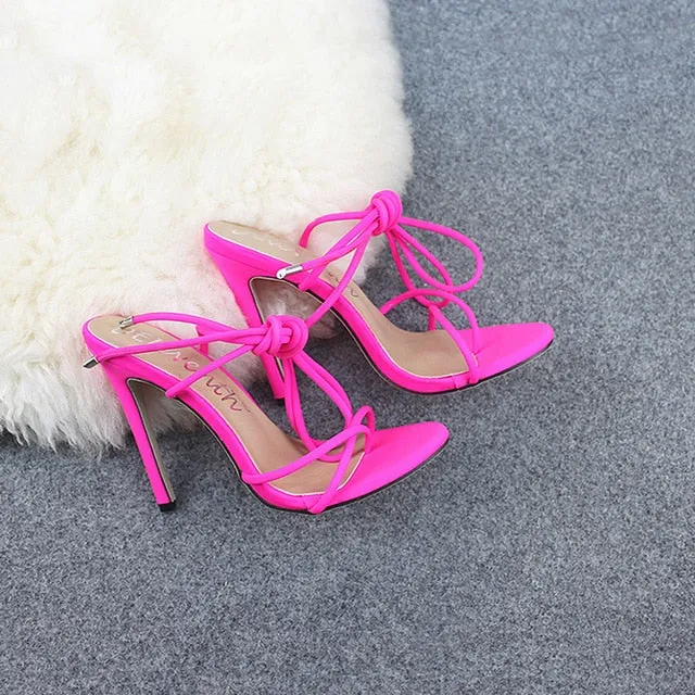 Thin Heels Women Pumps Ankle Cross Strap  Shoes