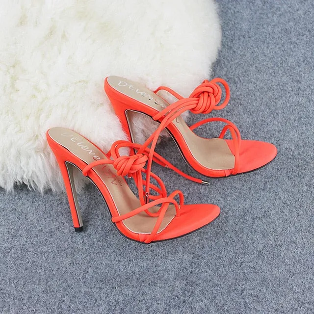 Thin Heels Women Pumps Ankle Cross Strap  Shoes