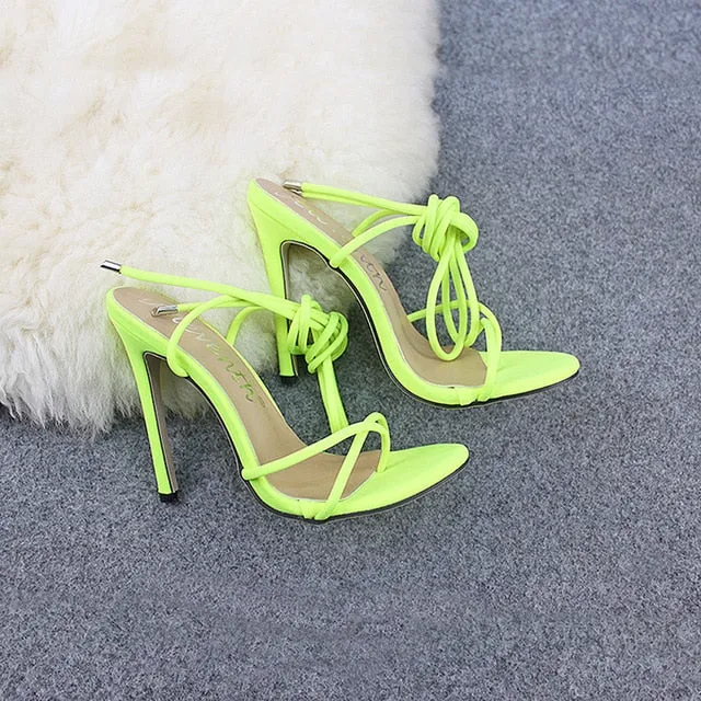 Thin Heels Women Pumps Ankle Cross Strap  Shoes