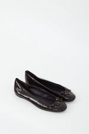 Vintage Brown Patent Ballet Flat