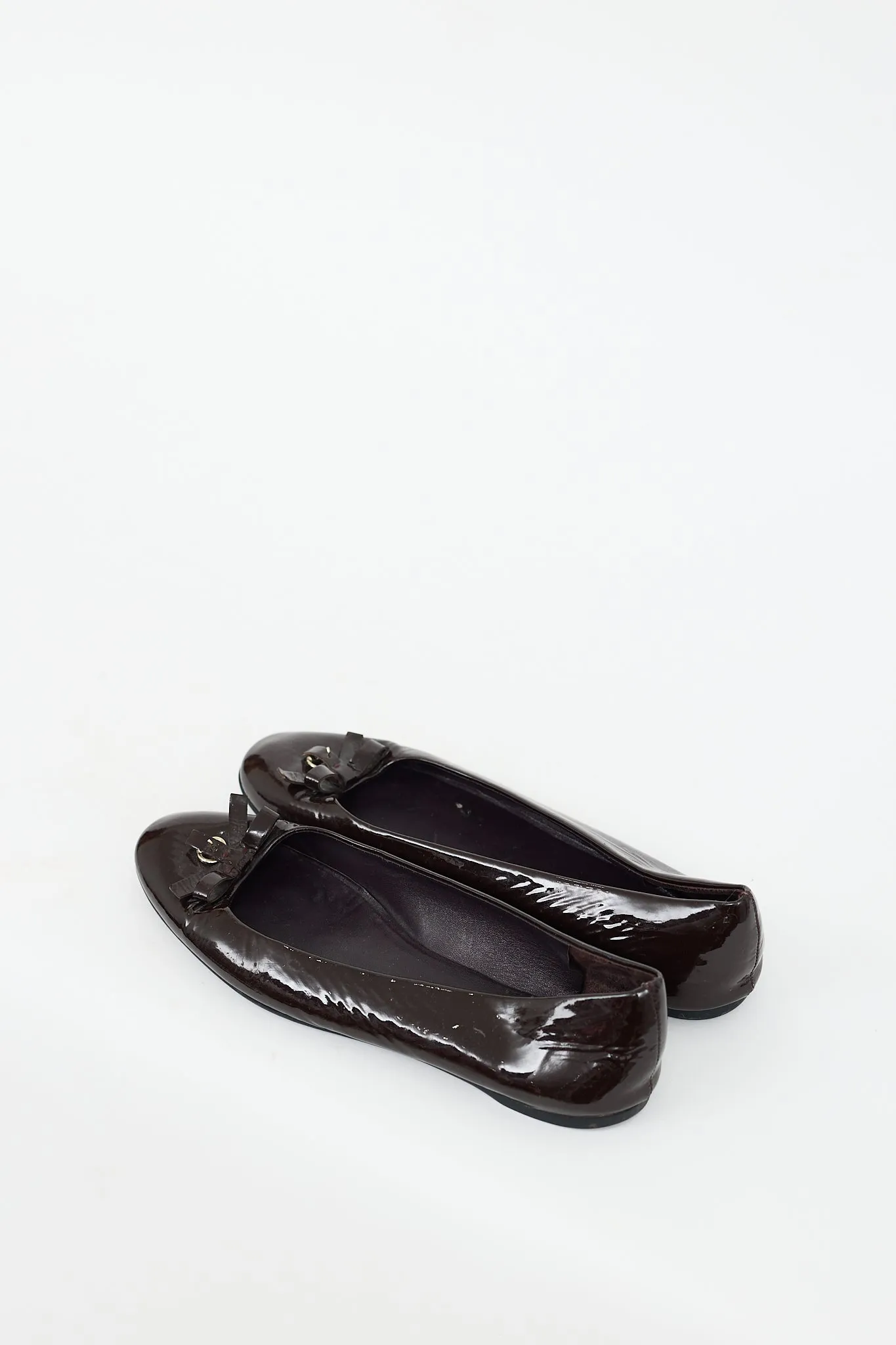 Vintage Brown Patent Ballet Flat