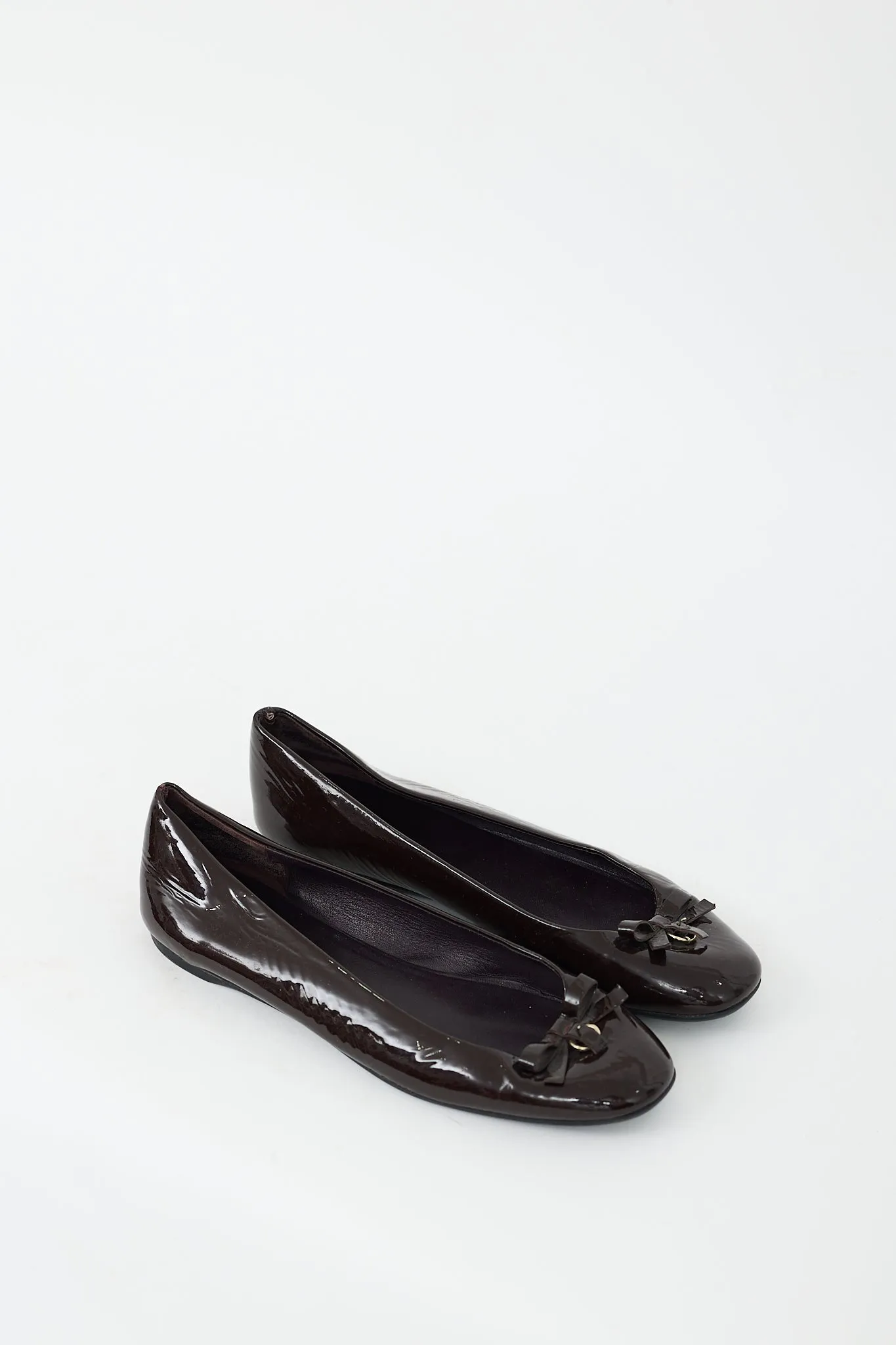 Vintage Brown Patent Ballet Flat