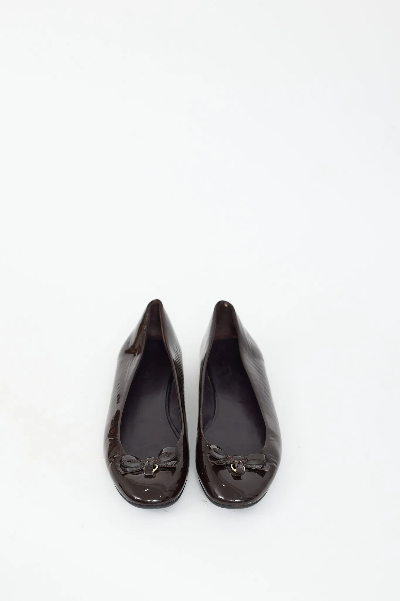 Vintage Brown Patent Ballet Flat